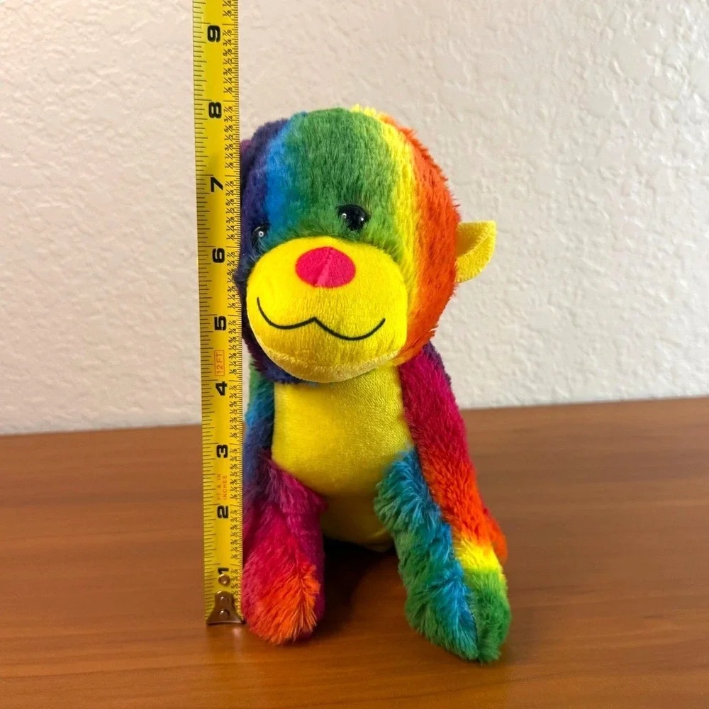 A&A Global Industries Rainbow Monkey Plush Stuffed Animal Toy 1GSMMIX57 8 Inch